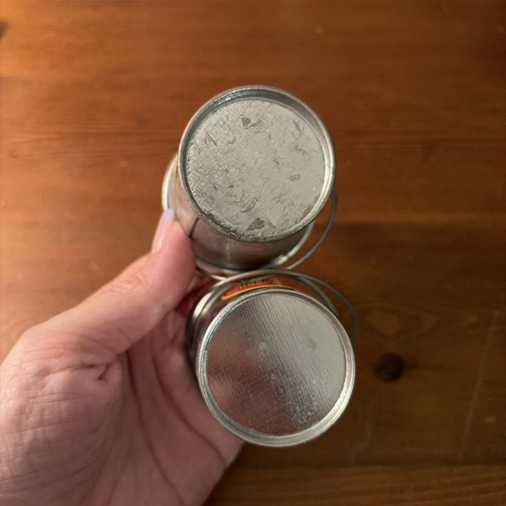 Logan's Roadhouse Mini Miniature Metal Buckets Lot of (2) Pails / Shotglass